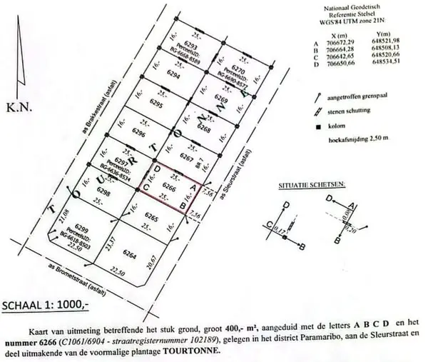 Perceelkaart van Sleurstraat